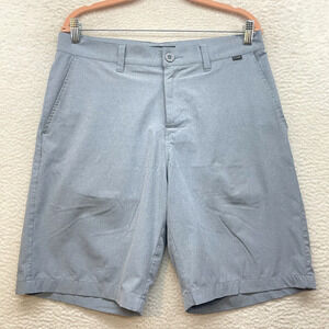Travis Mathew Shorts Mens 34 Gray Micro Check Golf Performance Chino Classic